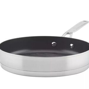 KitchenAid Stainless Steel 3-Ply Base 10.25 Non-Stick Grill Pan